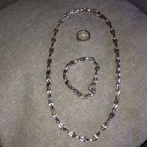 Stainless steal ring , chain , and bracelet set